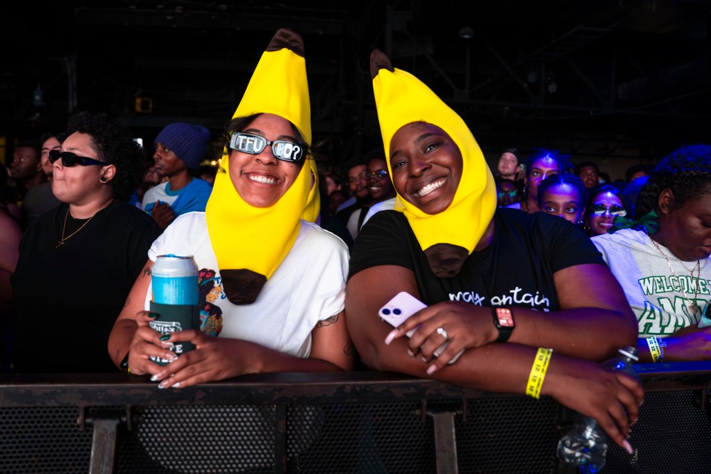 Two people in banana costumes