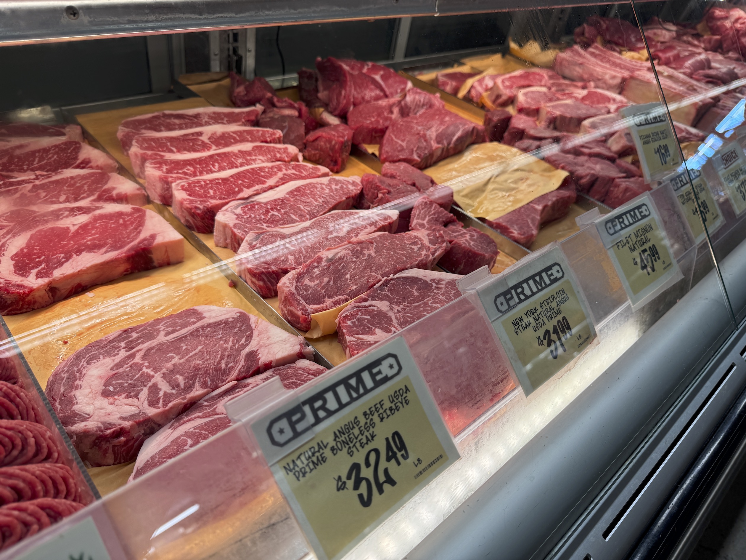 Meat case at Central Market