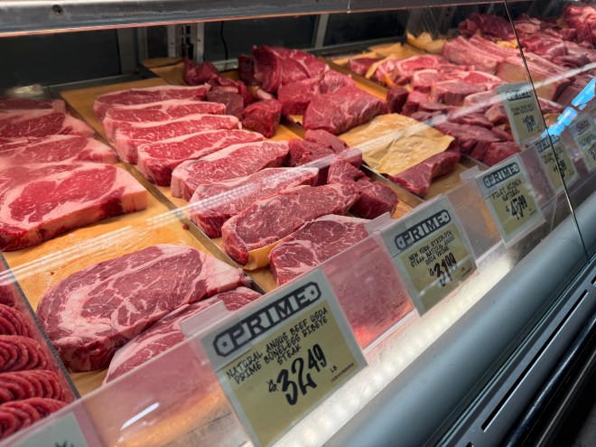 Meat case at Central Market