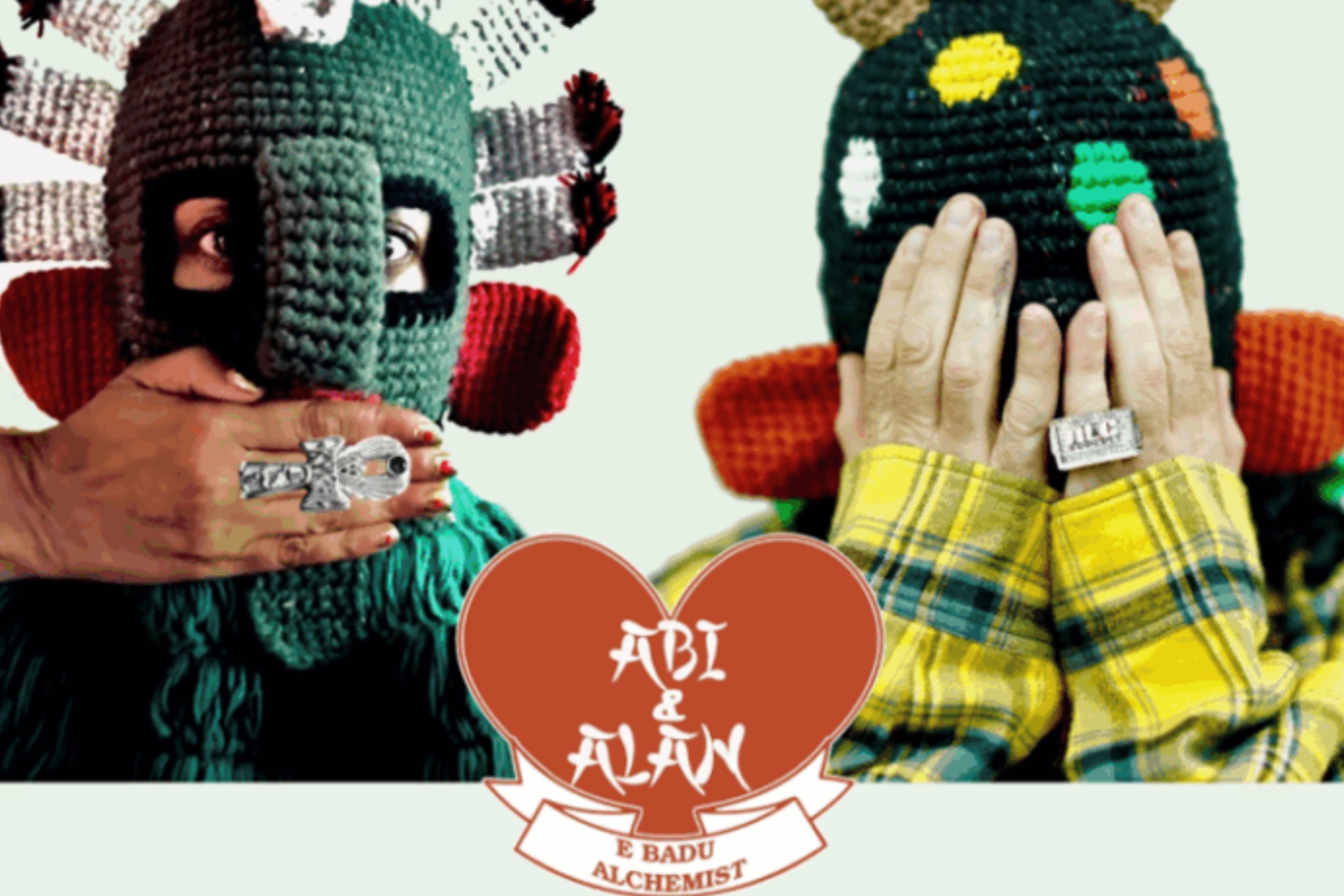 Two artists posing on tour flyer