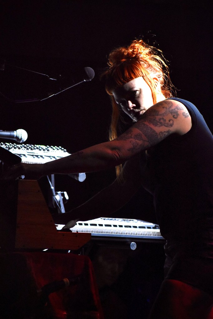 Woman performing on stage