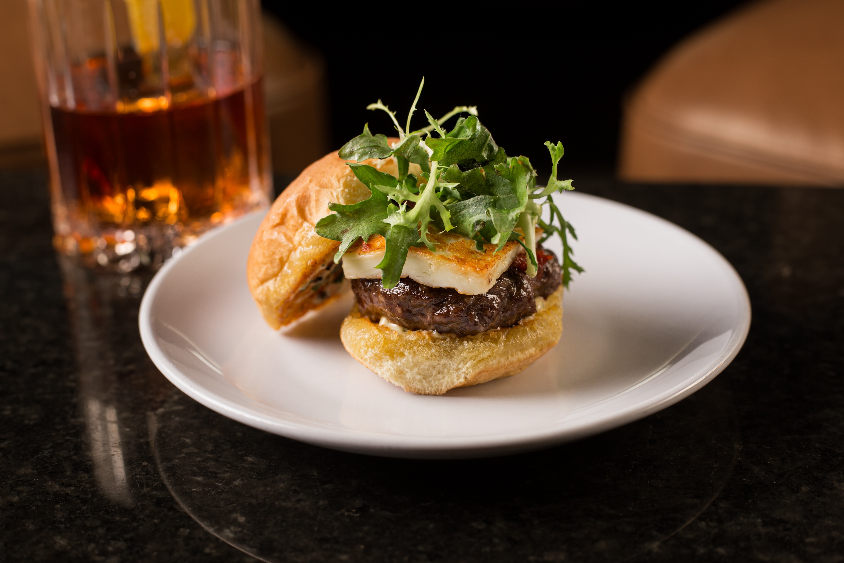 mini saganaki burger at Devonshire