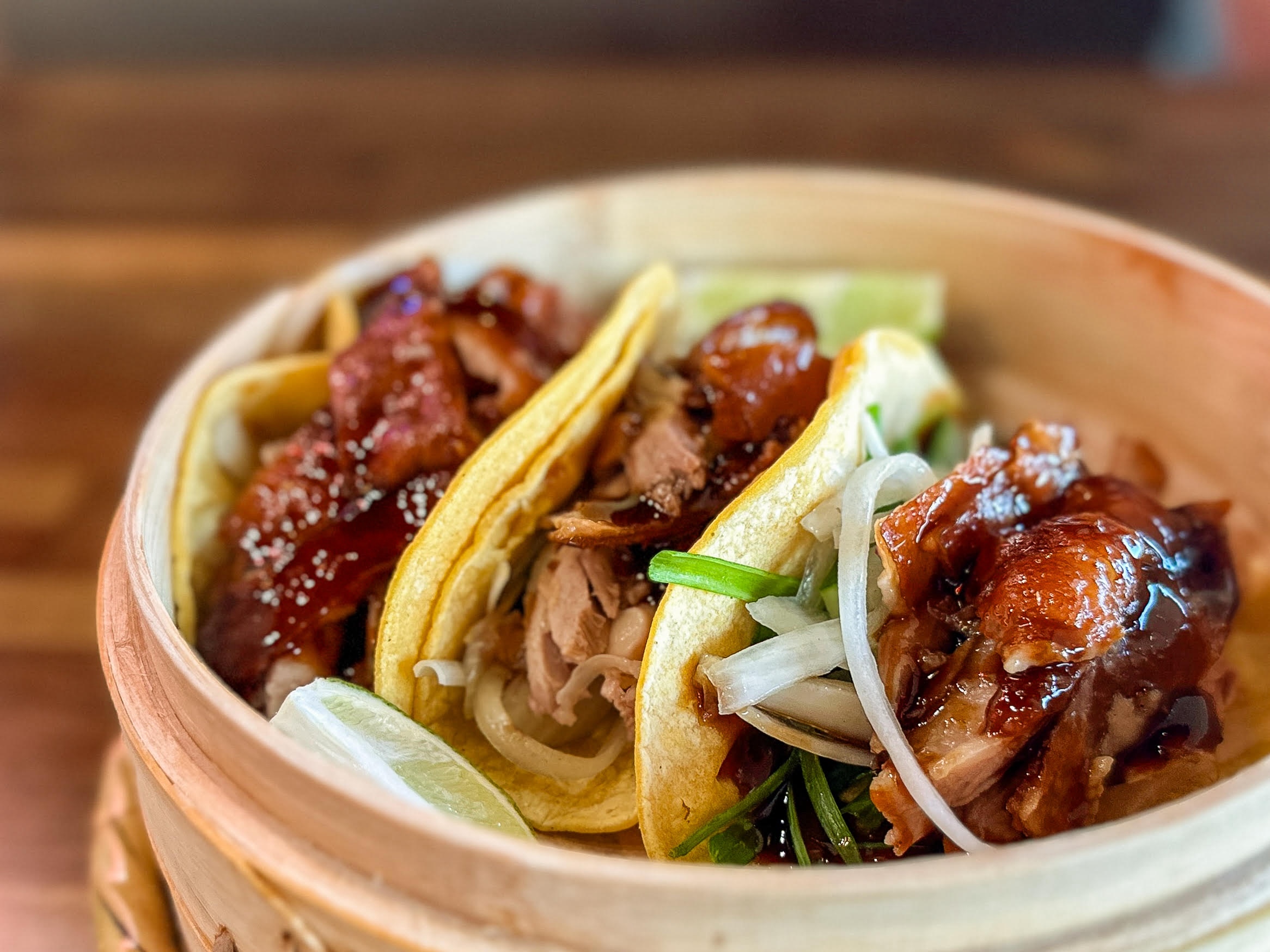 Peking Duck Tacos at Dragon Casa