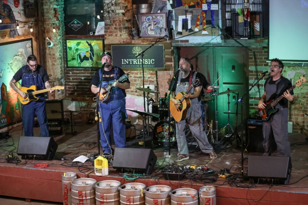 Band performing on stage