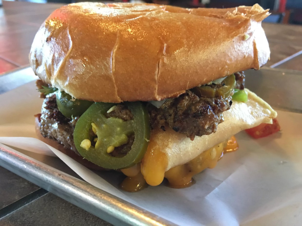 Heavy Breathing: This Burger Comes Topped With a Cheese Enchilada <i>and</i> Chili Con Carne