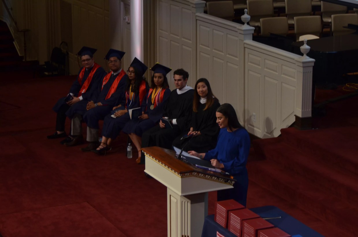 Lea Michele Was in Town To Give a High School Commencement Speech and Yes, She Can Read