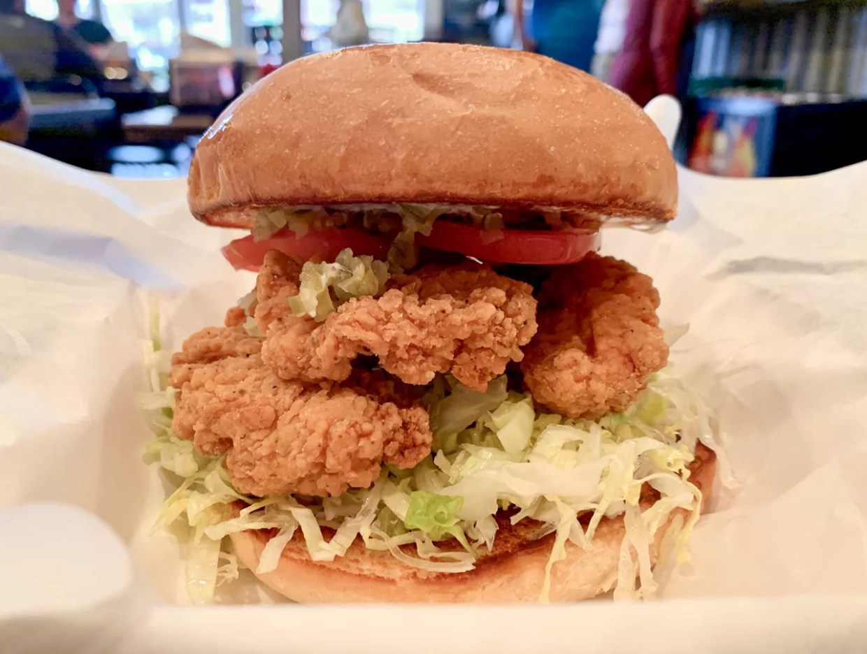 The Big Nostalgia Energy of the Fried Chicken Tenders Sandwich at Maple & Motor