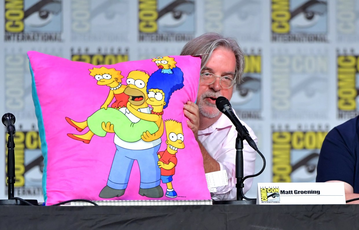 The Simpsons creator Matt Groening speaks at Comic Con.