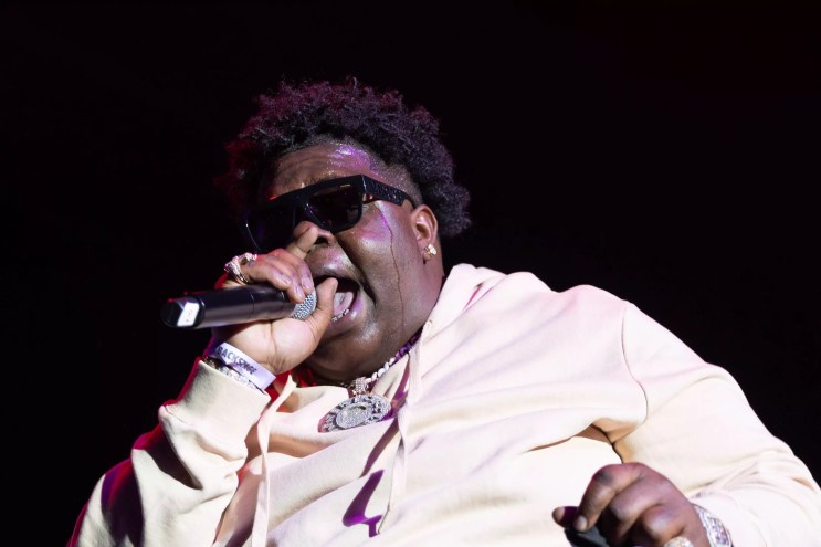 BigX Tha Plug performing live. The rapper collaborated with fellow Dallas artist Ro$ama on a song for Godzilla x Kong: The New Empire.