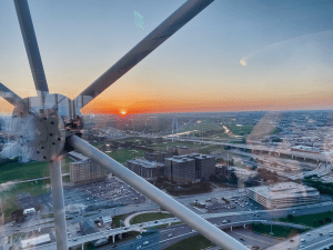 crown block sunset over Dallas