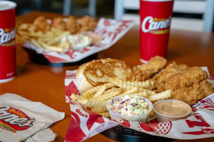 Raising Cane's combo box.