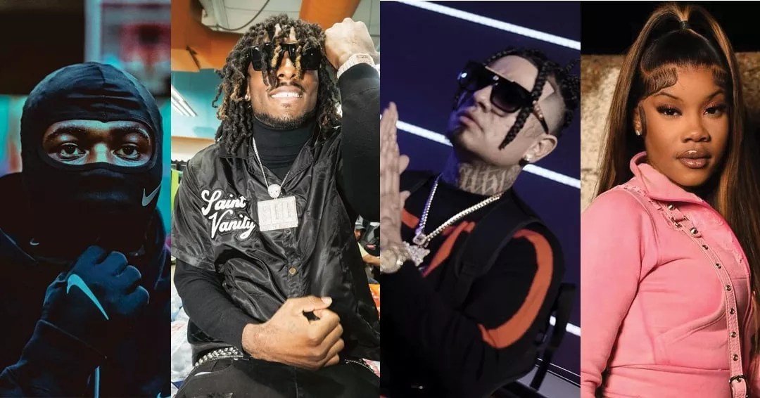 A composite photo of Dallas rappers 4Batz, Ro$ama, YTM Lilvier and Kia Da Plug, who are some of the best hip-hop artists to watch in 2024.