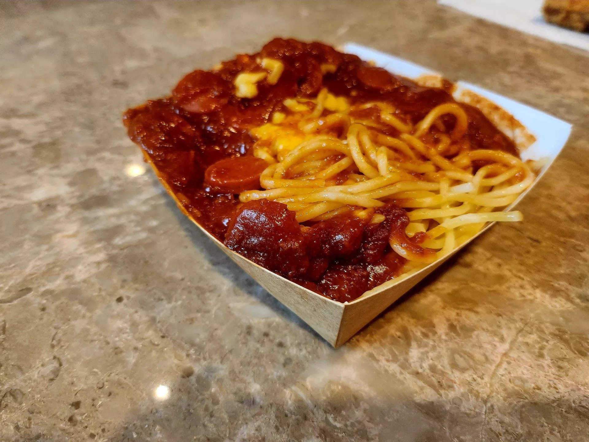 hotdog spaghetti at Jollibee's