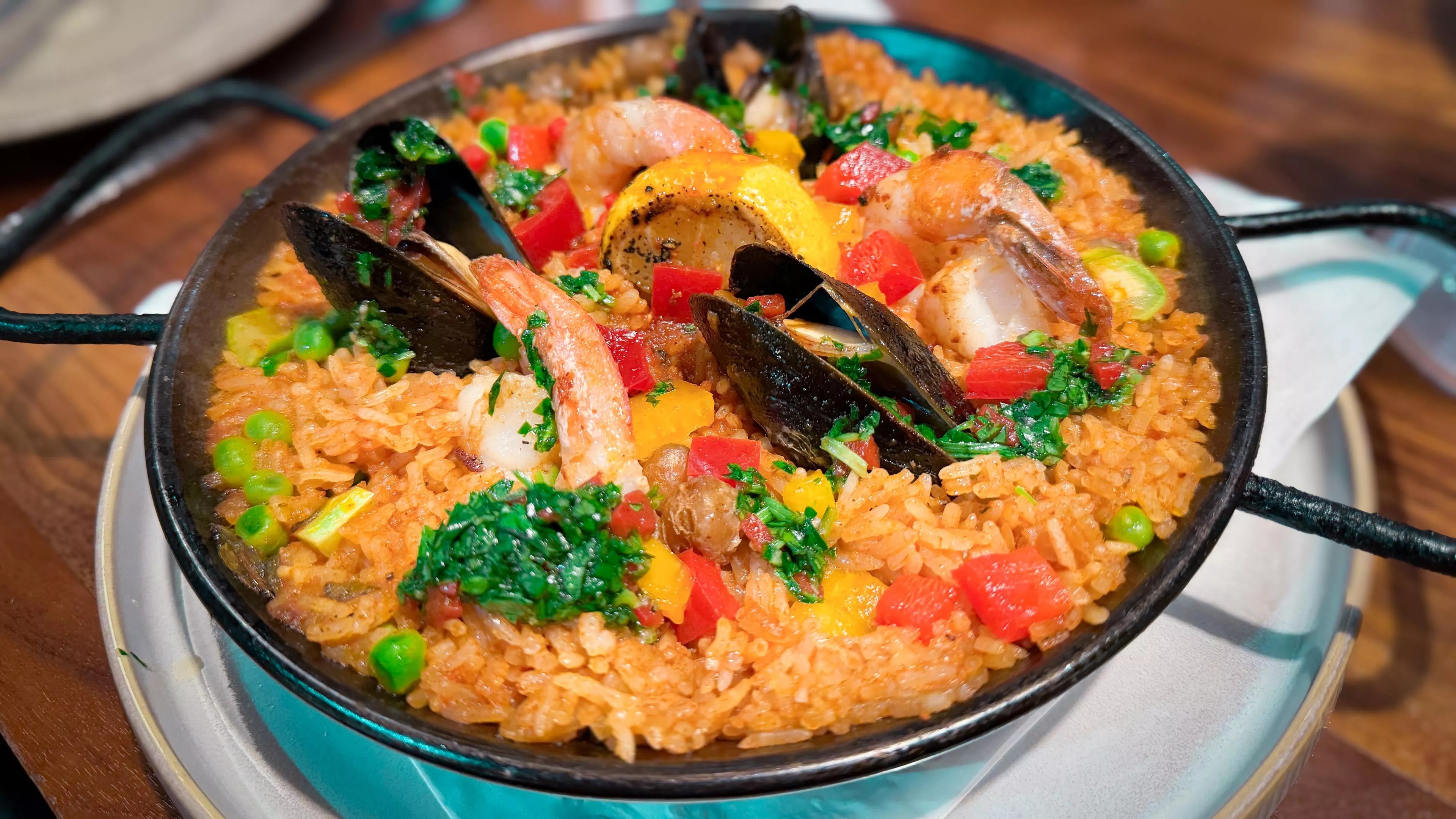seafood paella at cafe americana