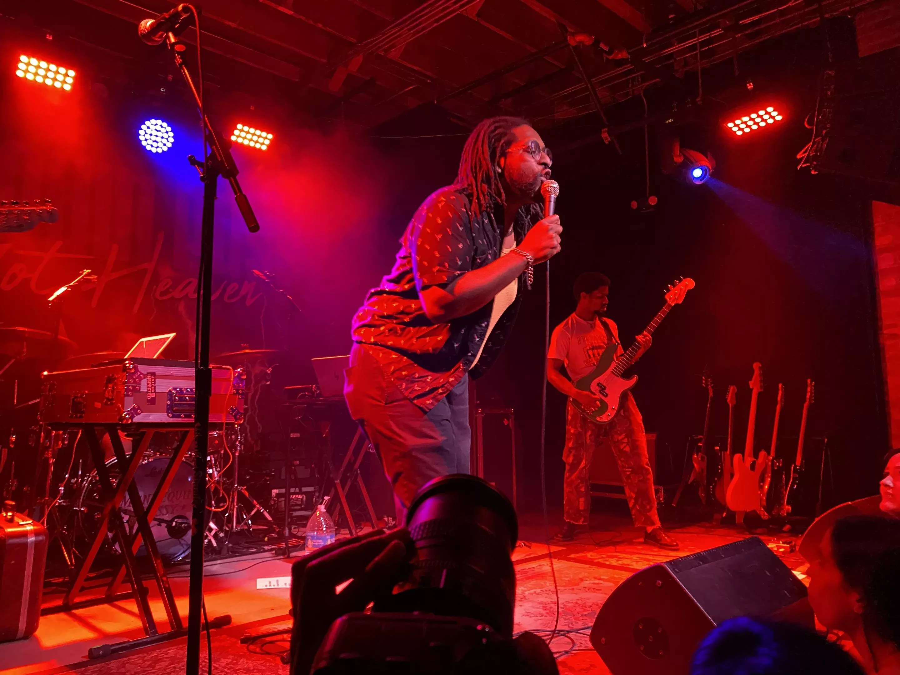 Soul Glo's Pierce Jordan on stage at Tulips in Fort Worth