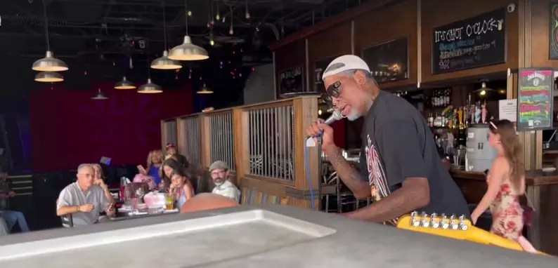Dennis Rodman Takes the Stage in Deep Ellum To Sing the Blues