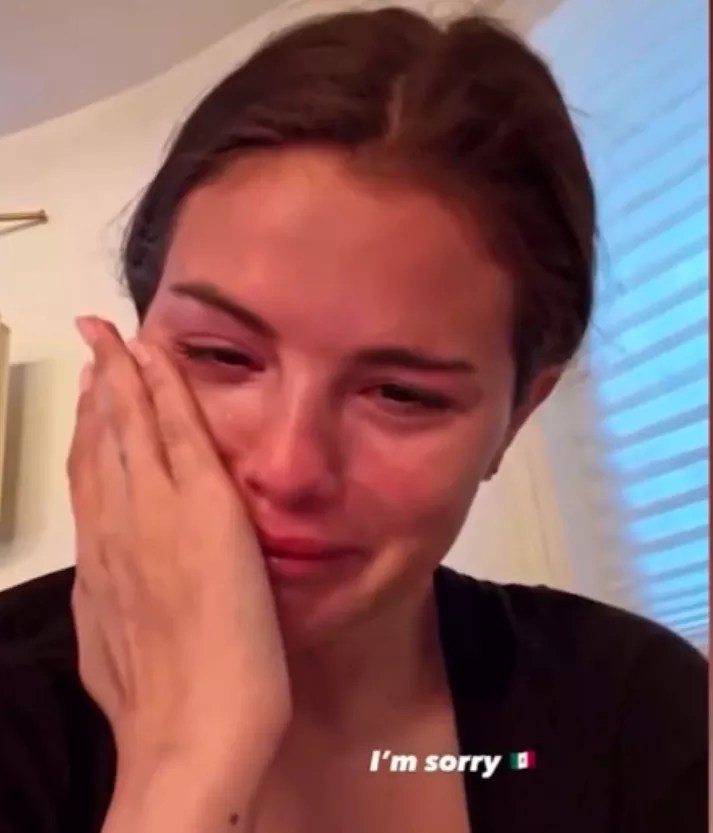 Selena Gomez crying on Instagram.