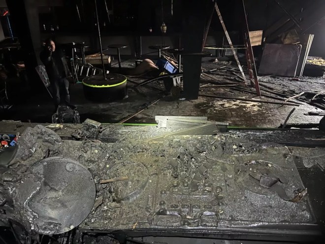 The burning site of Dallas club Jack's House.