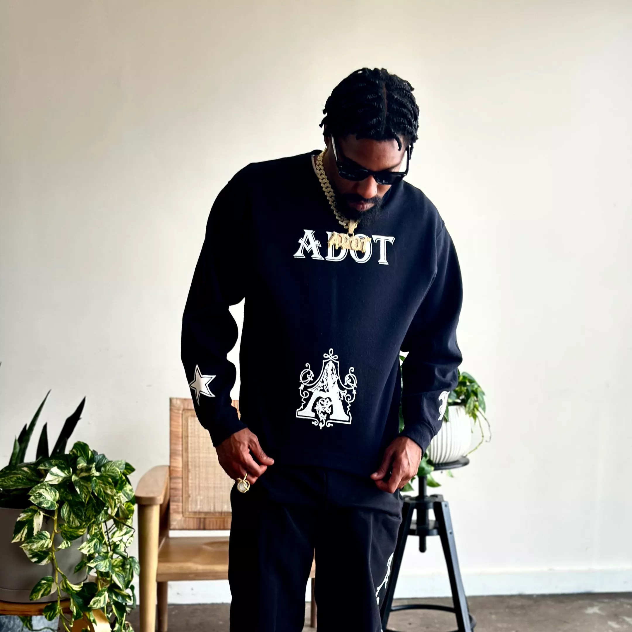 Man standing in front of table