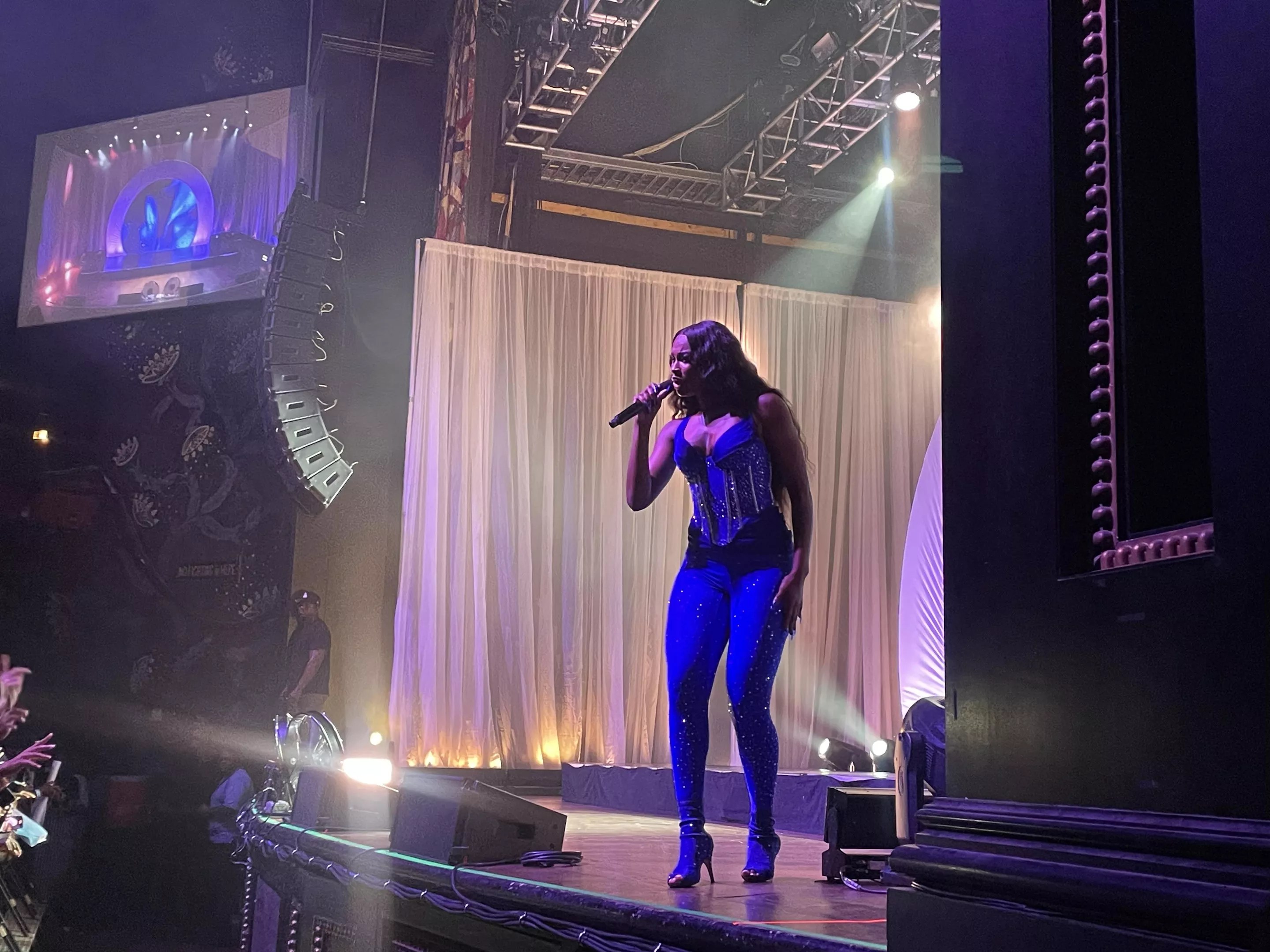 Woman performing on stage