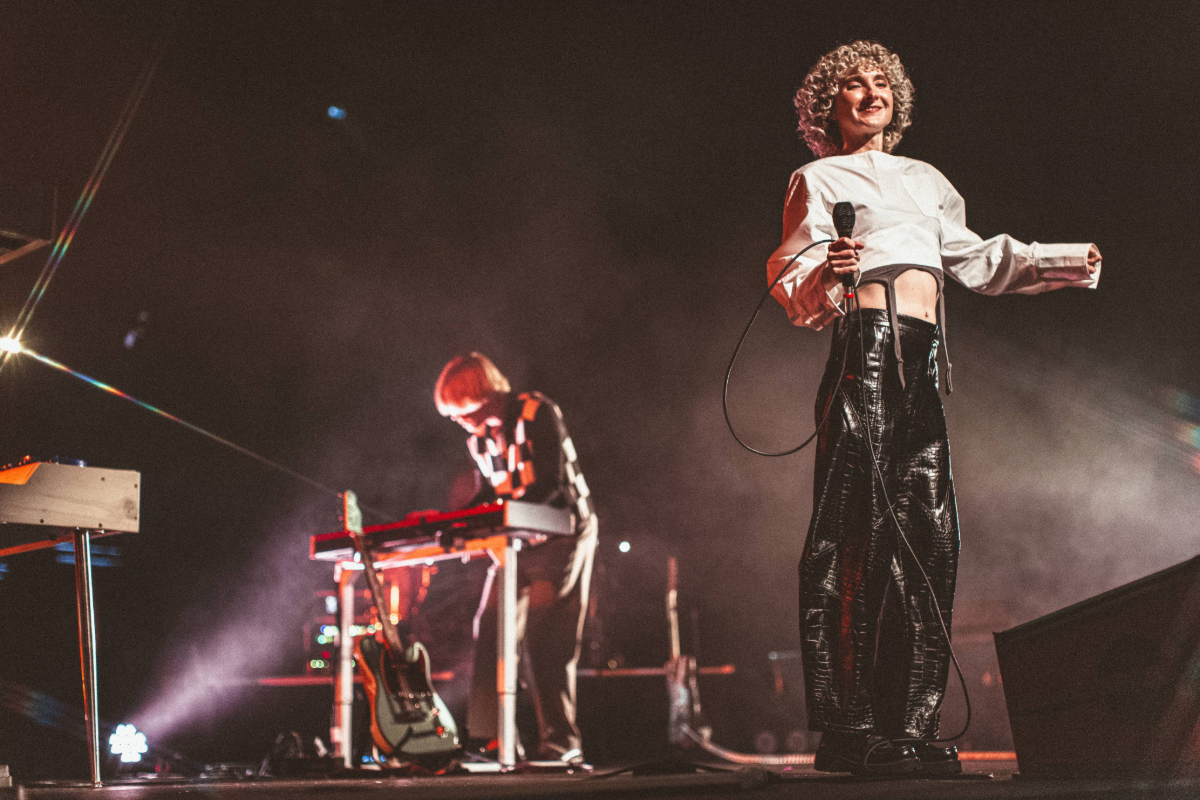 Group performing on stage