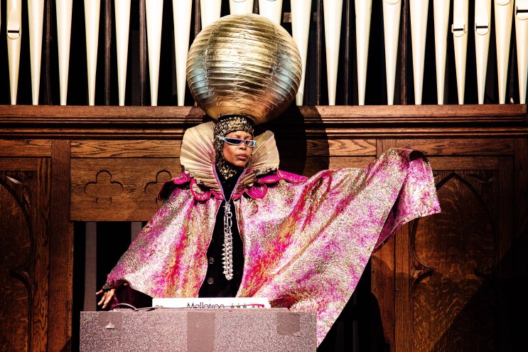 A woman performing on stage