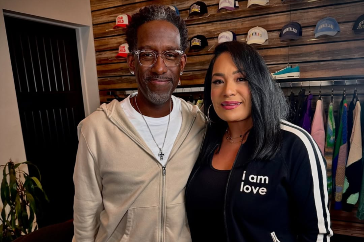 Two people posing for a picture