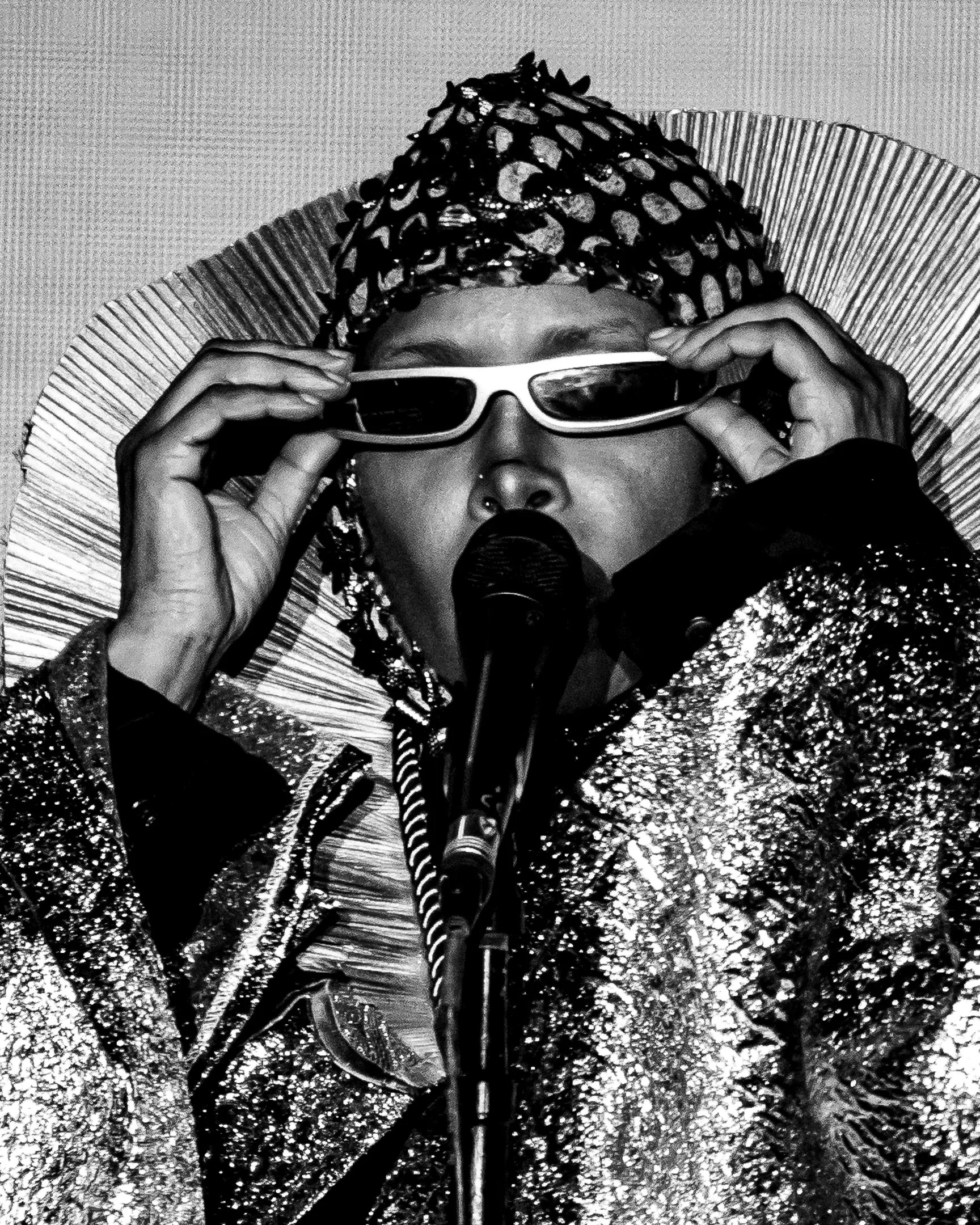 Woman performing on stage